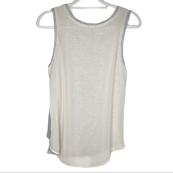 J. Crew Basic Grey Tank with Tan Sheer Back Extra Small - Picture 7 of 7